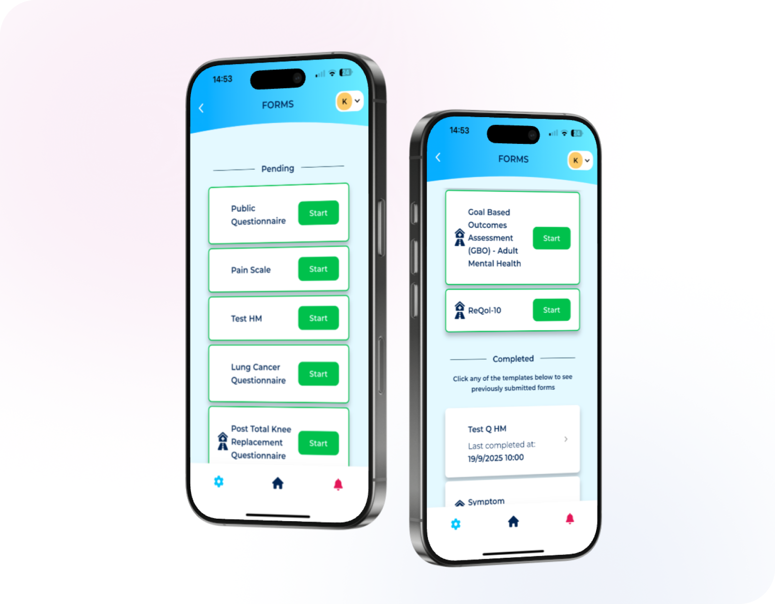 Health questionnaires